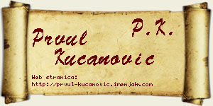 Prvul Kucanović vizit kartica